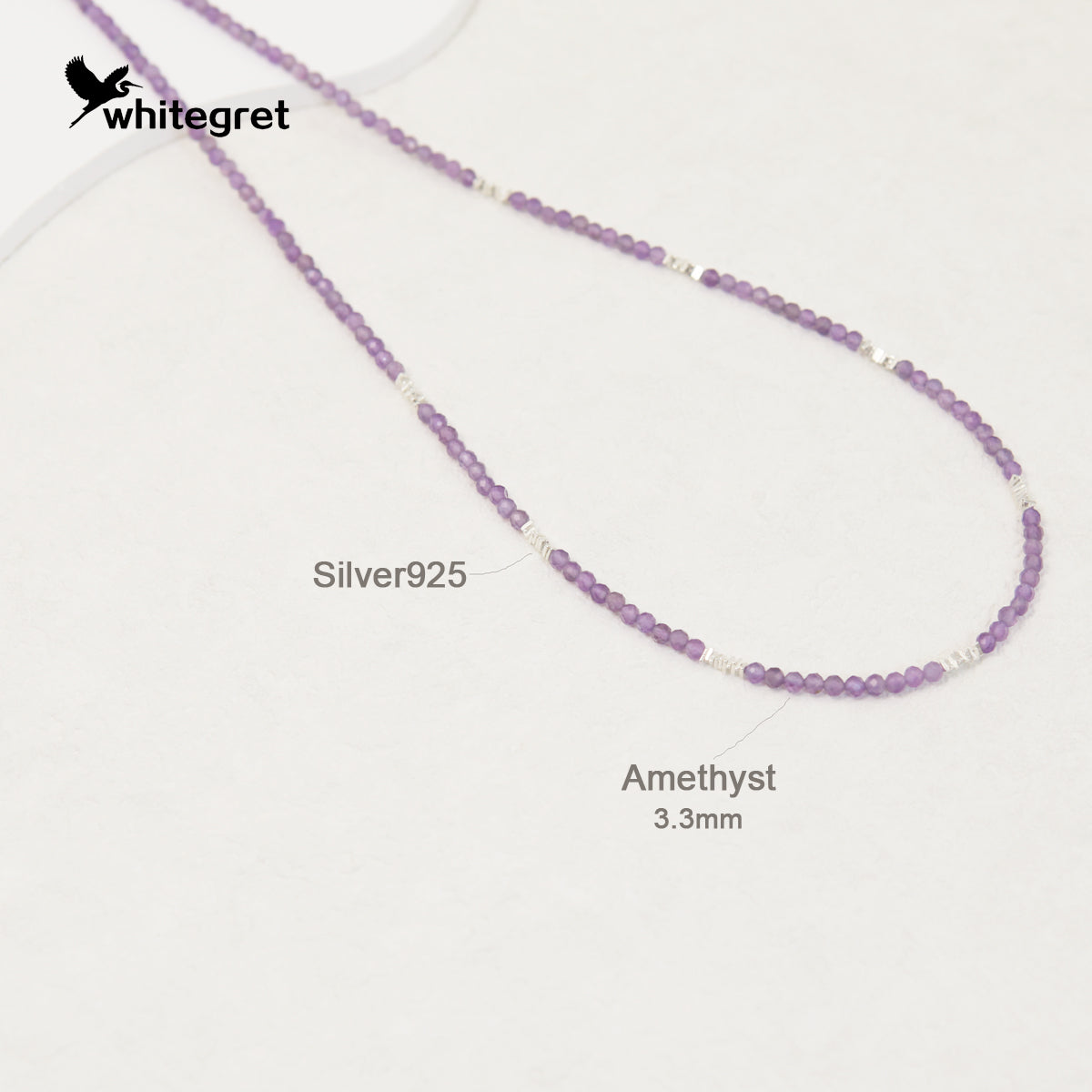 [WG0037] Natural Crystal Amethyst & Silver925 Necklace  fashion girl gifts over ＄25 free shipping