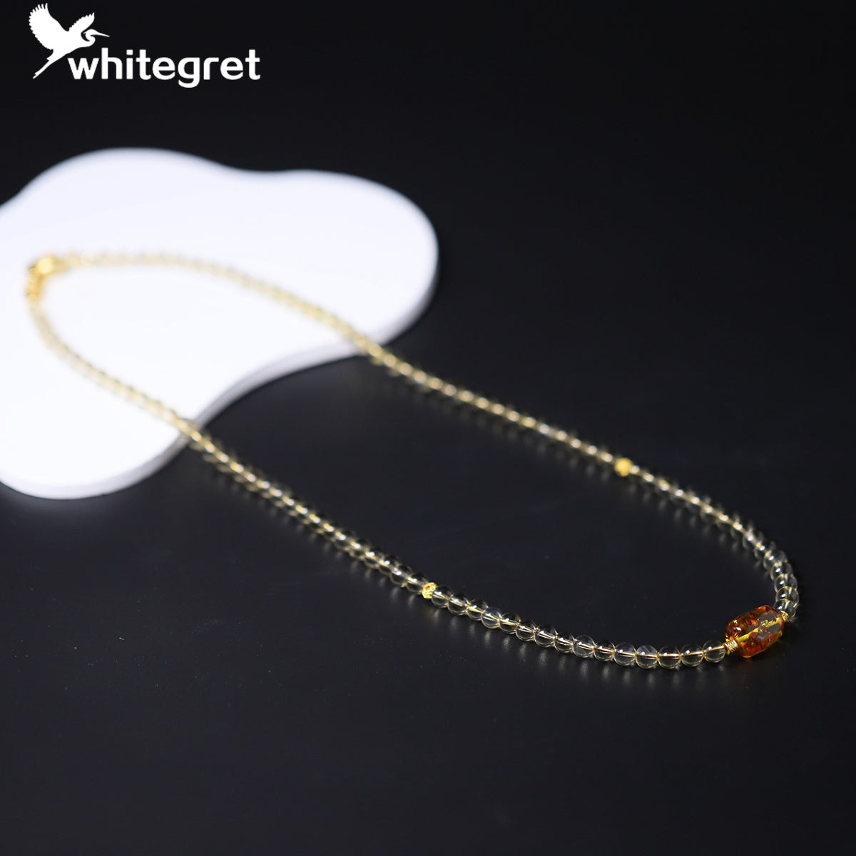 [WG0196] Handmade Natural Crystal Citrine Necklace with high quality