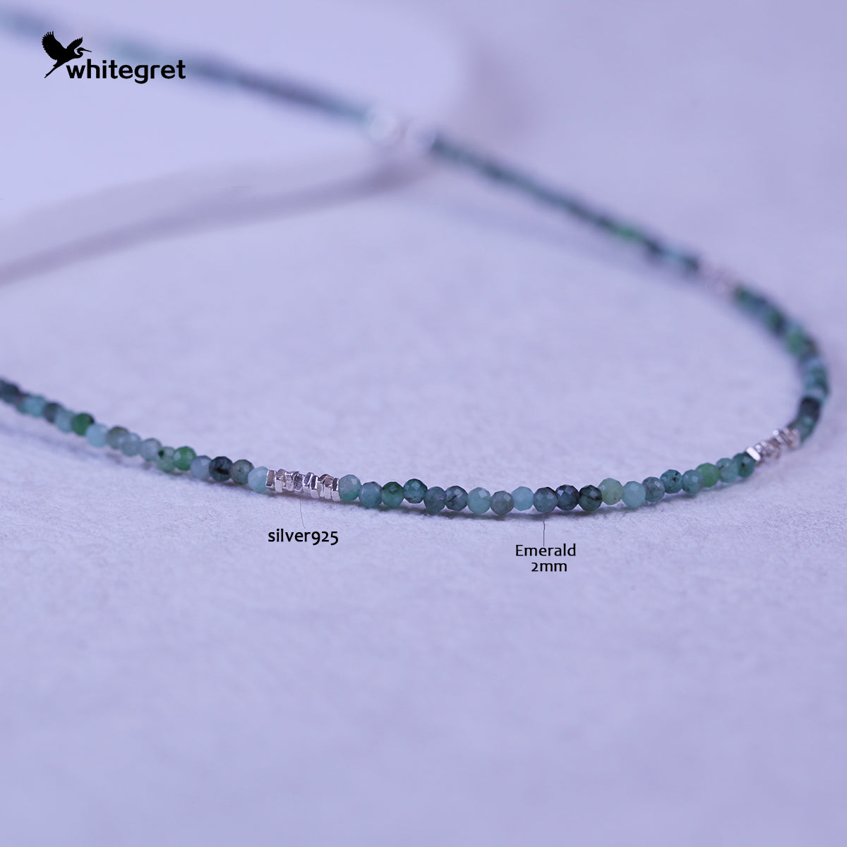 [WG0064] High Quality Emerald & Silver925 Necklace new original handmade design 2024 fashion jewelry diy girl Birthday Daily gifts