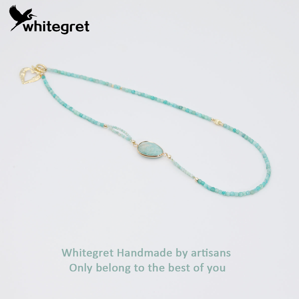 [WG0049] Natural Crystal Amazonite Necklace new original design 2024 new fashion handmade diy Birthday Daily girl gifts