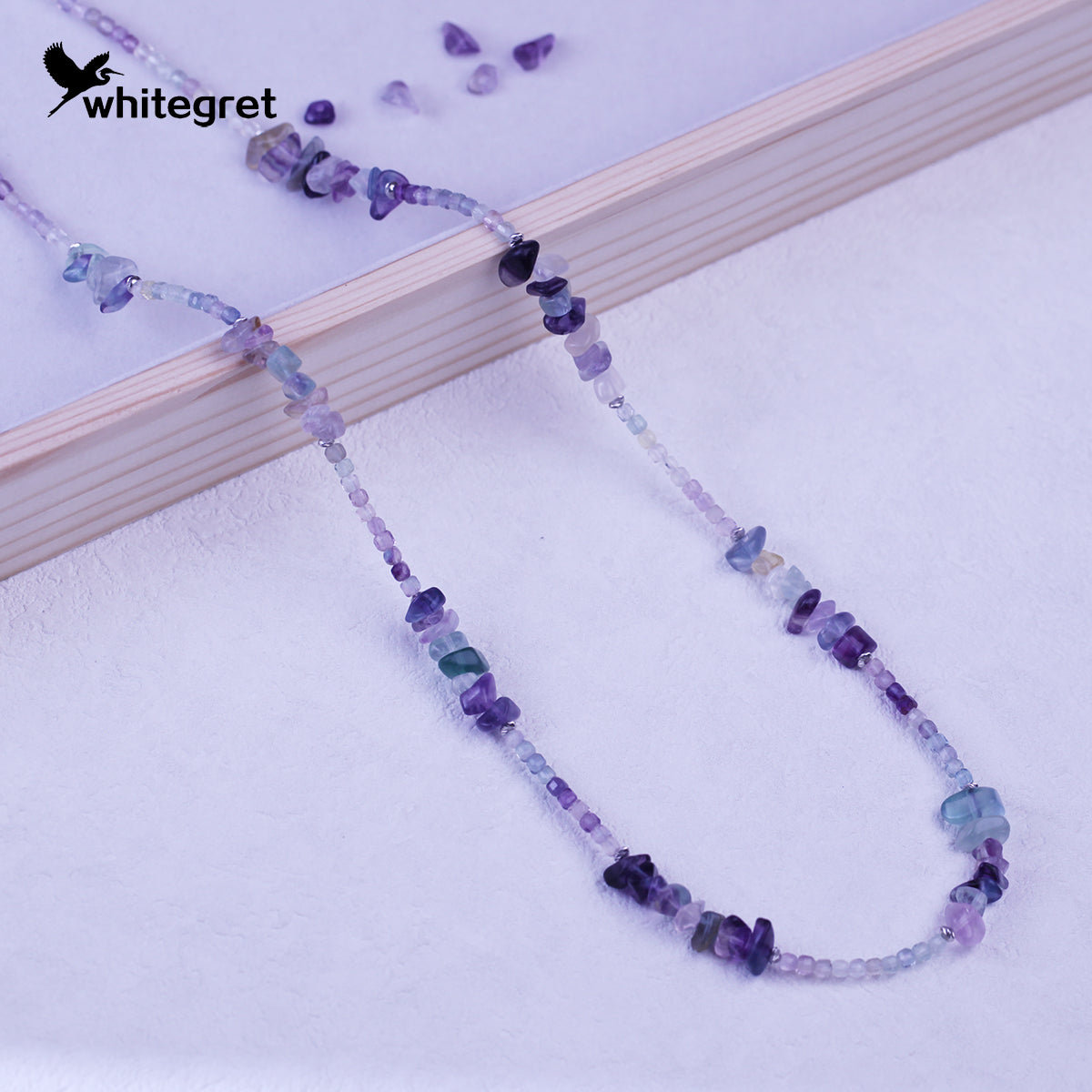 [WG0058] Natural Crystal Fluorite & Silver925 Necklace new original handmade design 2024 fashion jewelry naturalstone diy bracelet girl valent Daily Birthday gifts