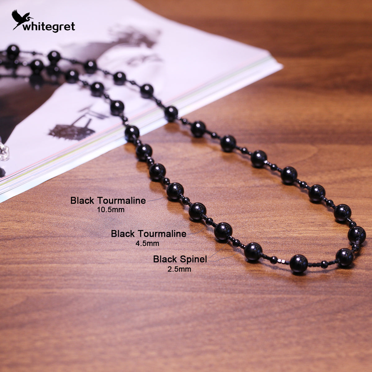[WG0065] Black Tourmaline Necklace new original handmade design 2024 diy fashion jewelry girl Birthday Daily gifts