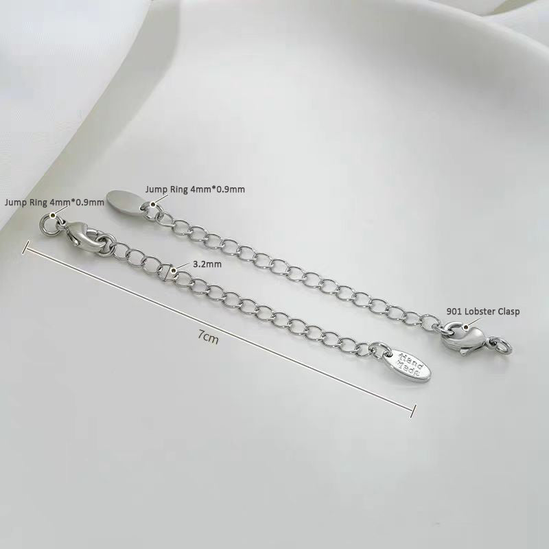 10pcs/pack Lobster Clasp and Adjust Chain Set -Vacuum Plating Waterproof Stainless steel