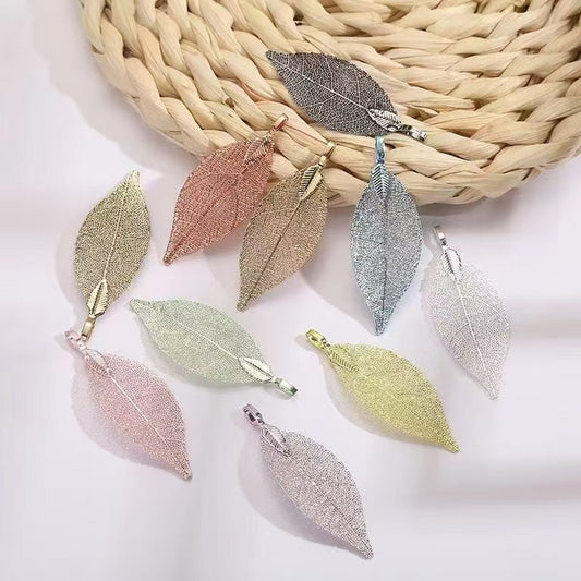 [WG1112] 10pcs Natural leaf with Multi copper plated
