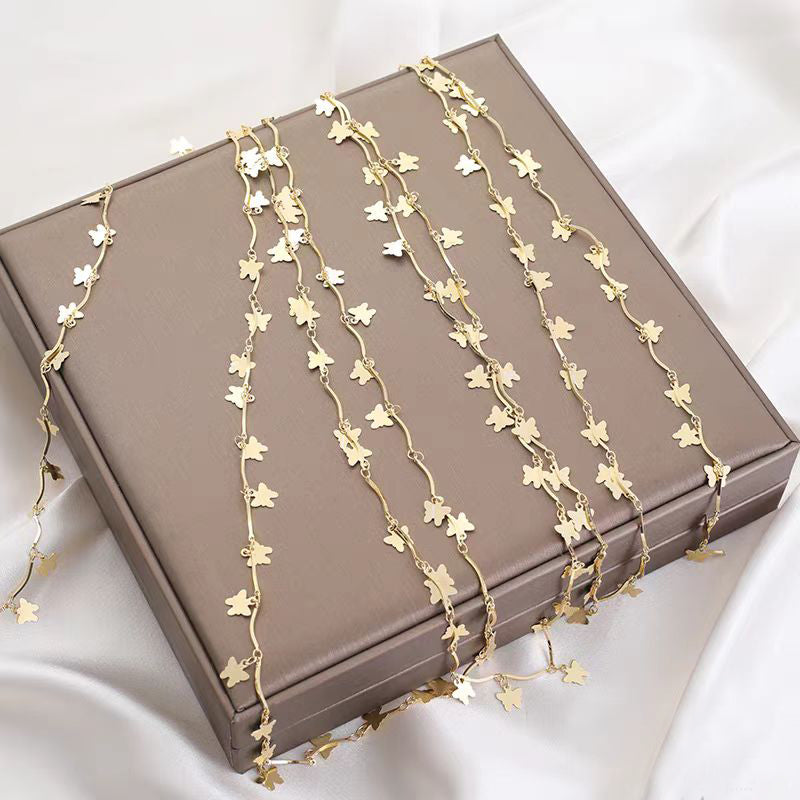 [WG1155] 1M butterfly chain-vacuum plating waterproof chain for jewelry diy