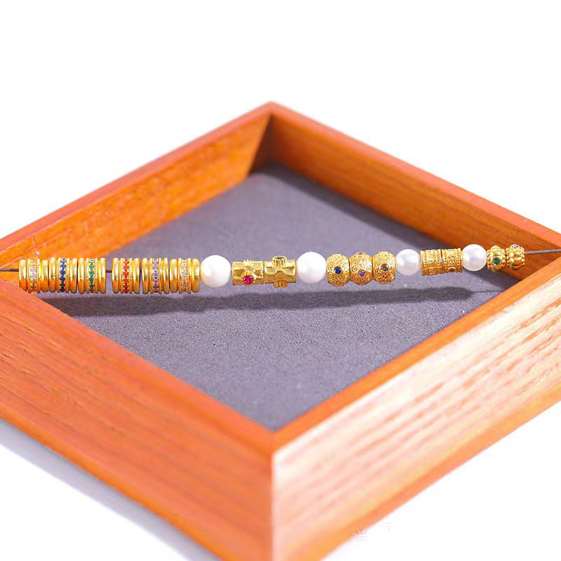 [WG1195] Zircon rainbow spacers for Jewelry diy charms