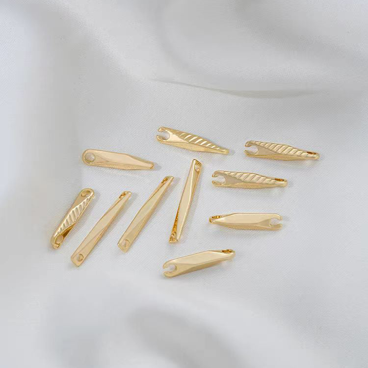 WG1081  10pcs Metal Rhombic stick beads for Jewelry DIY