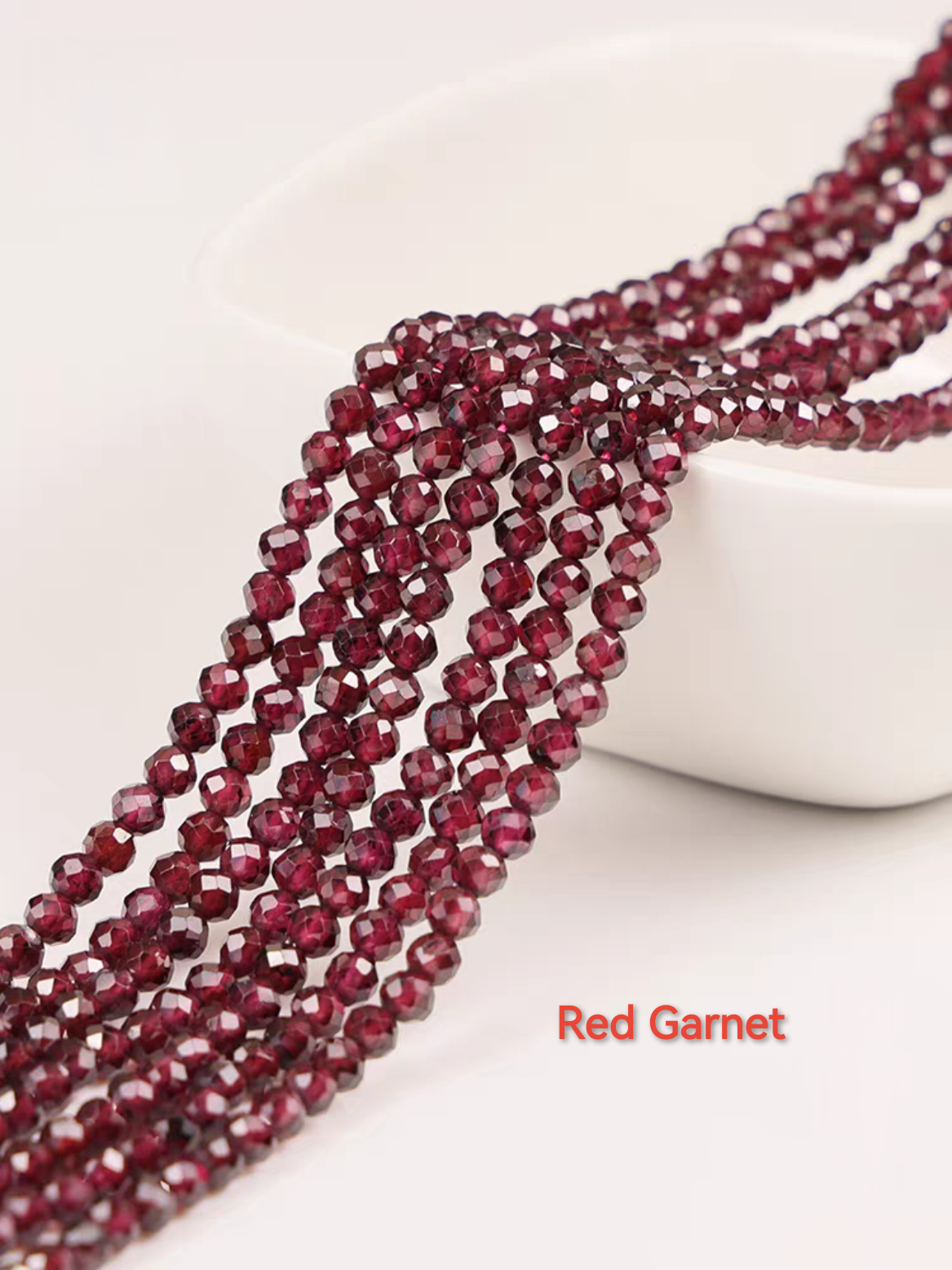 [WG1110] Multi- natural garnet facted beads 1 string for Jewelry diy