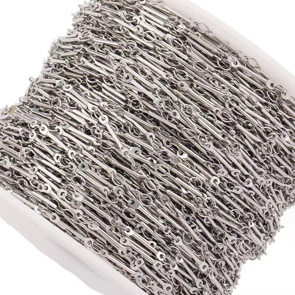 WG1021  four different stick chains-Vacuum Plating Waterproof Stainless steel diy slub chain