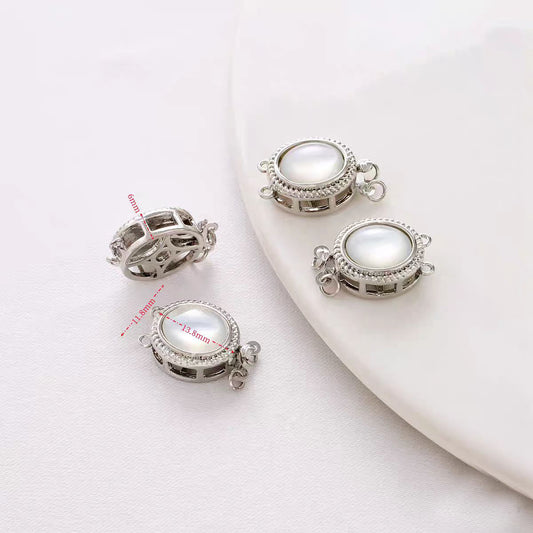 [WG1124] Shell elliptical Clasp with silver and gold color for jewelry diy