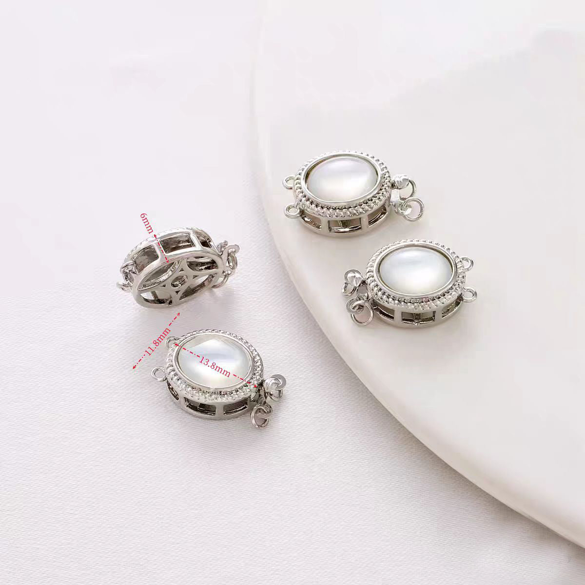[WG1124] Shell elliptical Clasp with silver and gold color for jewelry diy