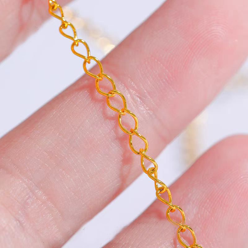 [WG1201] 1M 24K Gold Ponytail extensional Chain-2.4mm