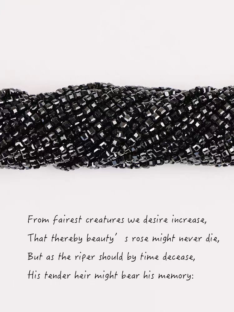 [WG1100] Black Spinel Square facted