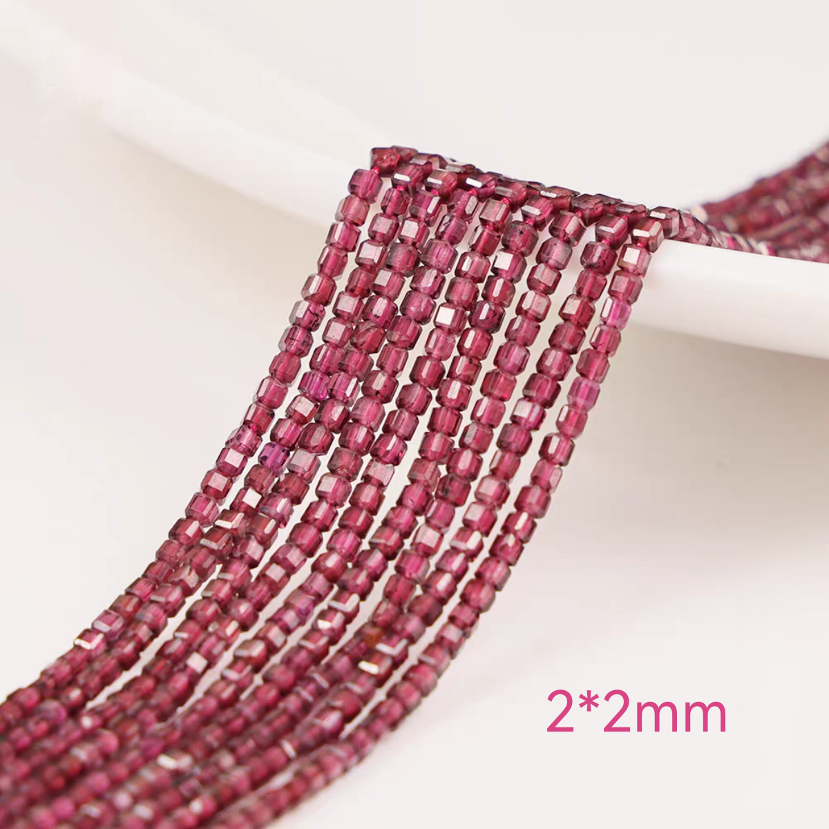 [WG1110] Multi- natural garnet facted beads 1 string for Jewelry diy
