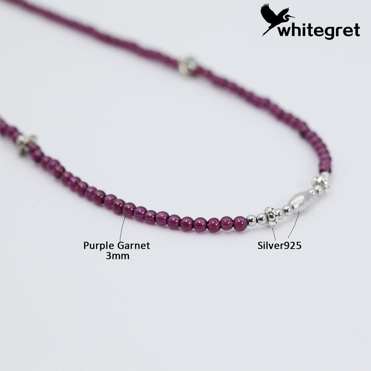 [WG0032] Purple garnet & silver925 Necklace new fashion girl necklace Birthday Daily valent gifts