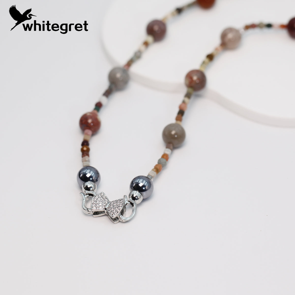 [WG0155]High Quality Handmade Natural Colorful Alashan Necklace