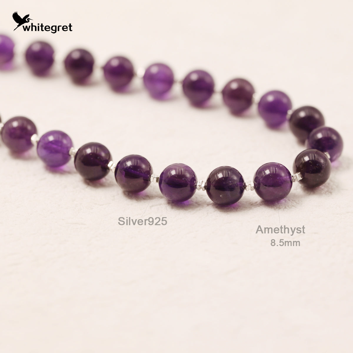 [WG0046] Natural Crystal Amethyst & Silver925 Necklace new original girl fashion gifts