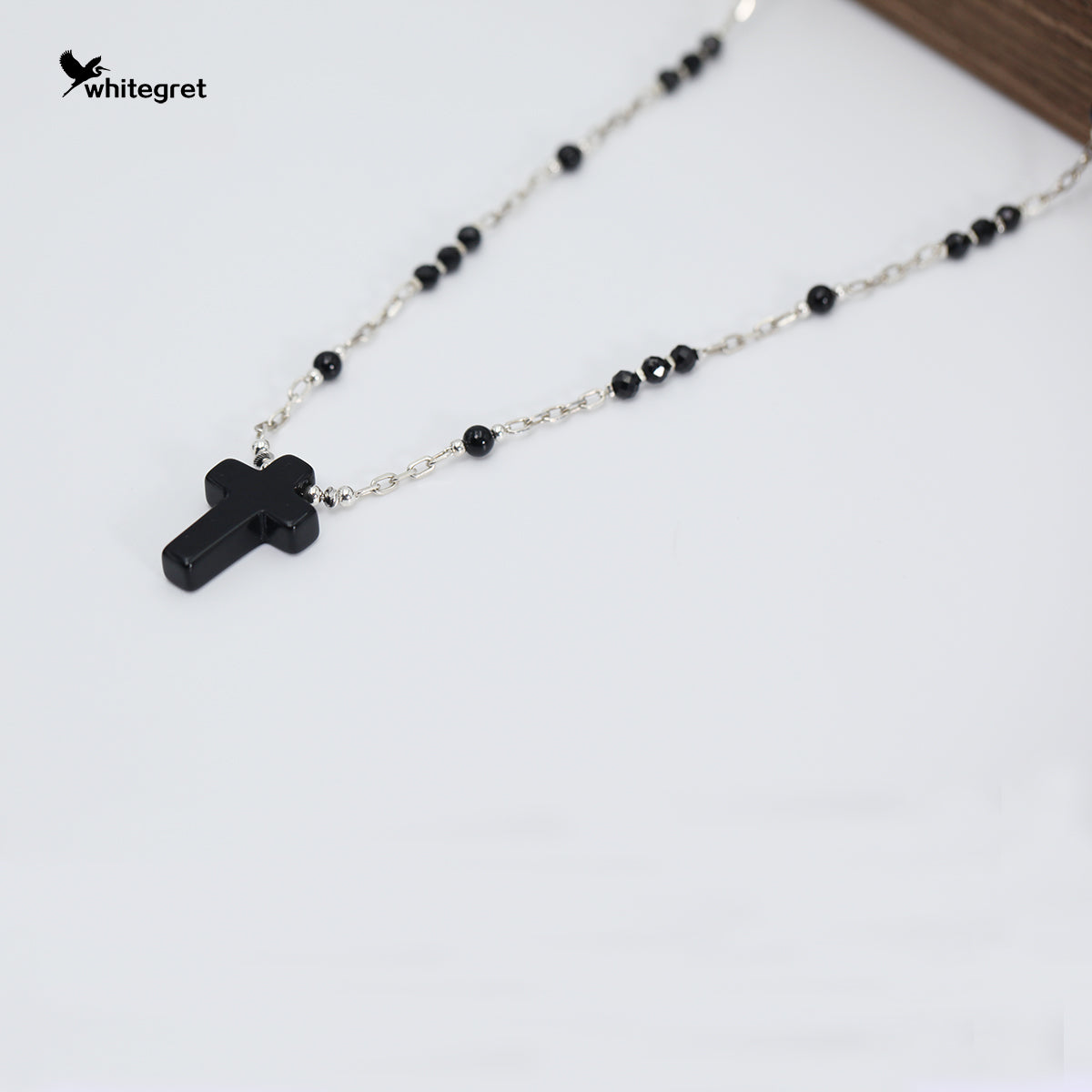 [WG0164] Natural Obsidian crystal & Silver25 Necklace
