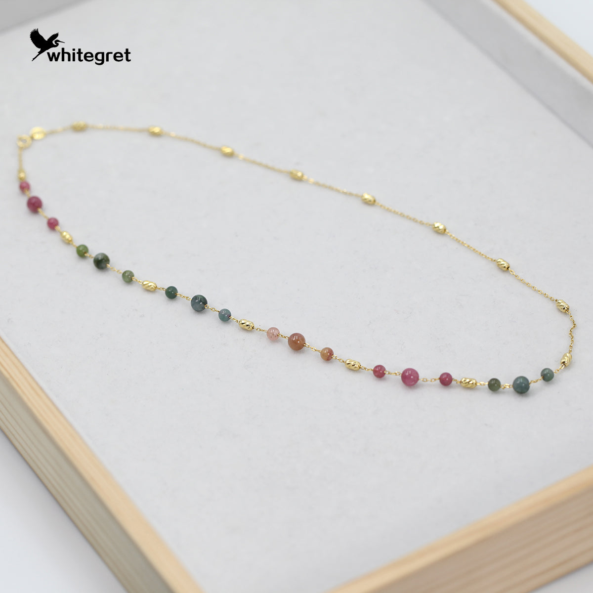 [WG0171] Handmade Tourmaline & Silver925 Necklace