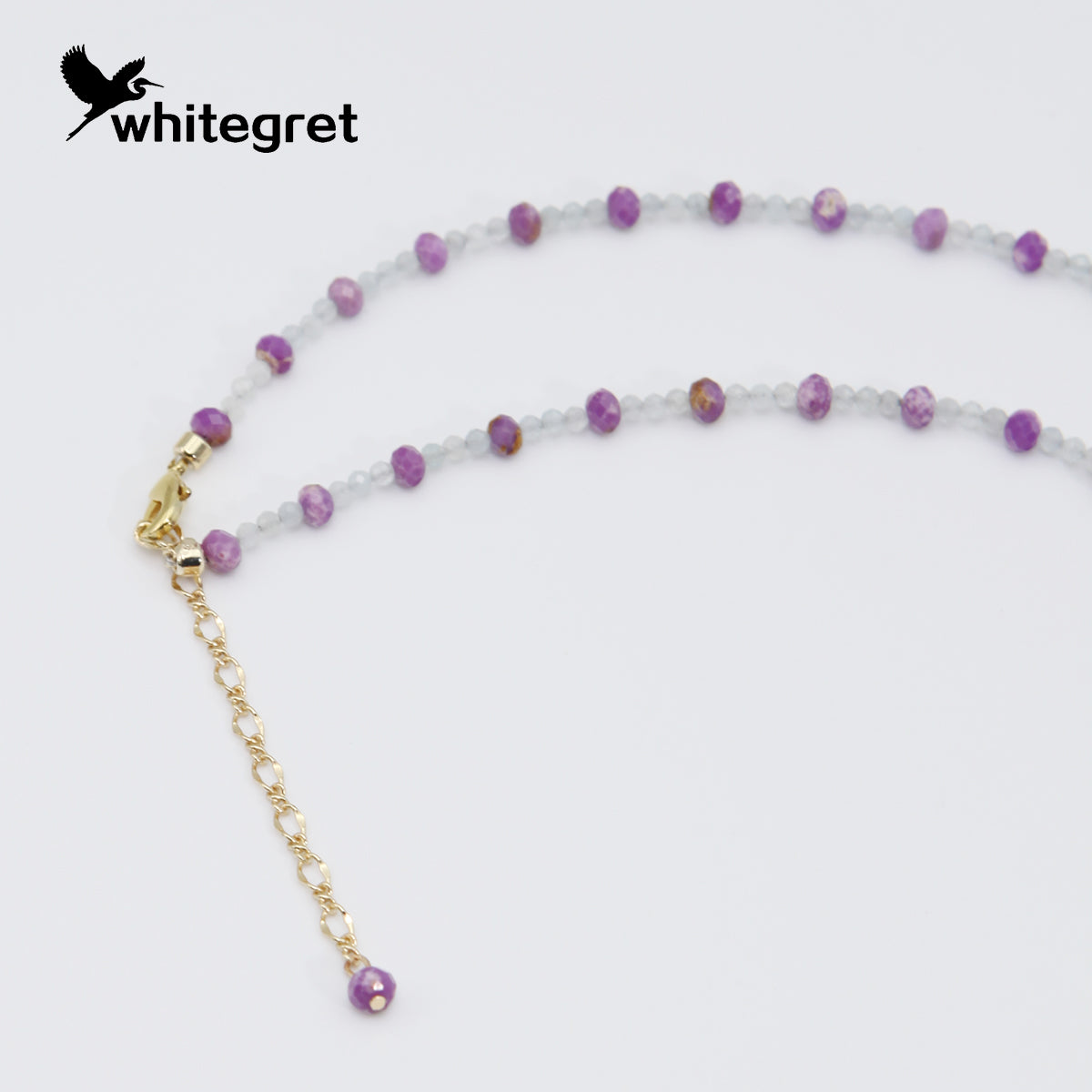 [WG0062] Lepidolite & Angelite Necklace over $25 free shipping