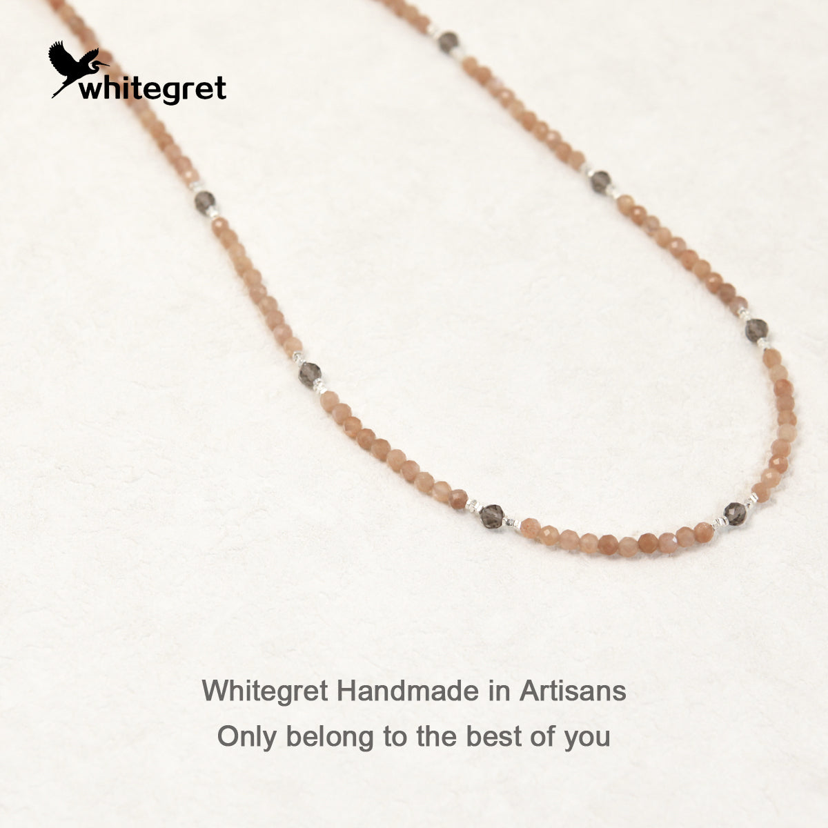 [WG0038] Natural Crystal Peach Moonstone & Silver925 Necklace original handmade diy design 2024 new fashion girl valent bracelet Daily Birthday gifts