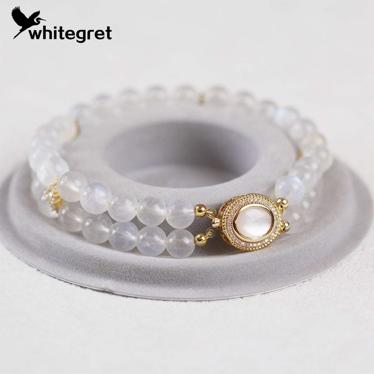 [WG0107] Blue Moonstone Bracelet with double lines