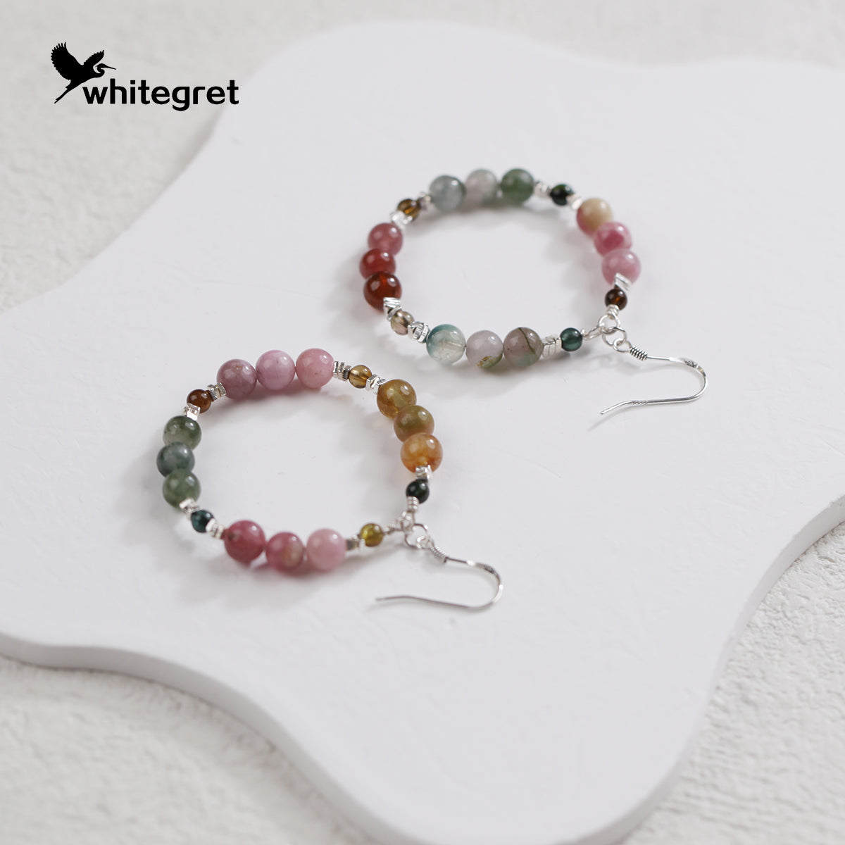 [WG0144] Natural Tourmaline & Silver925 Earrings