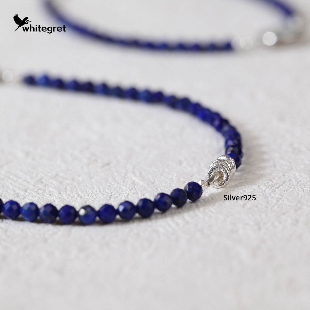 [WG0133] Natural Lapis Lazuli & Silver925 Necklace & Bracelet combo sets