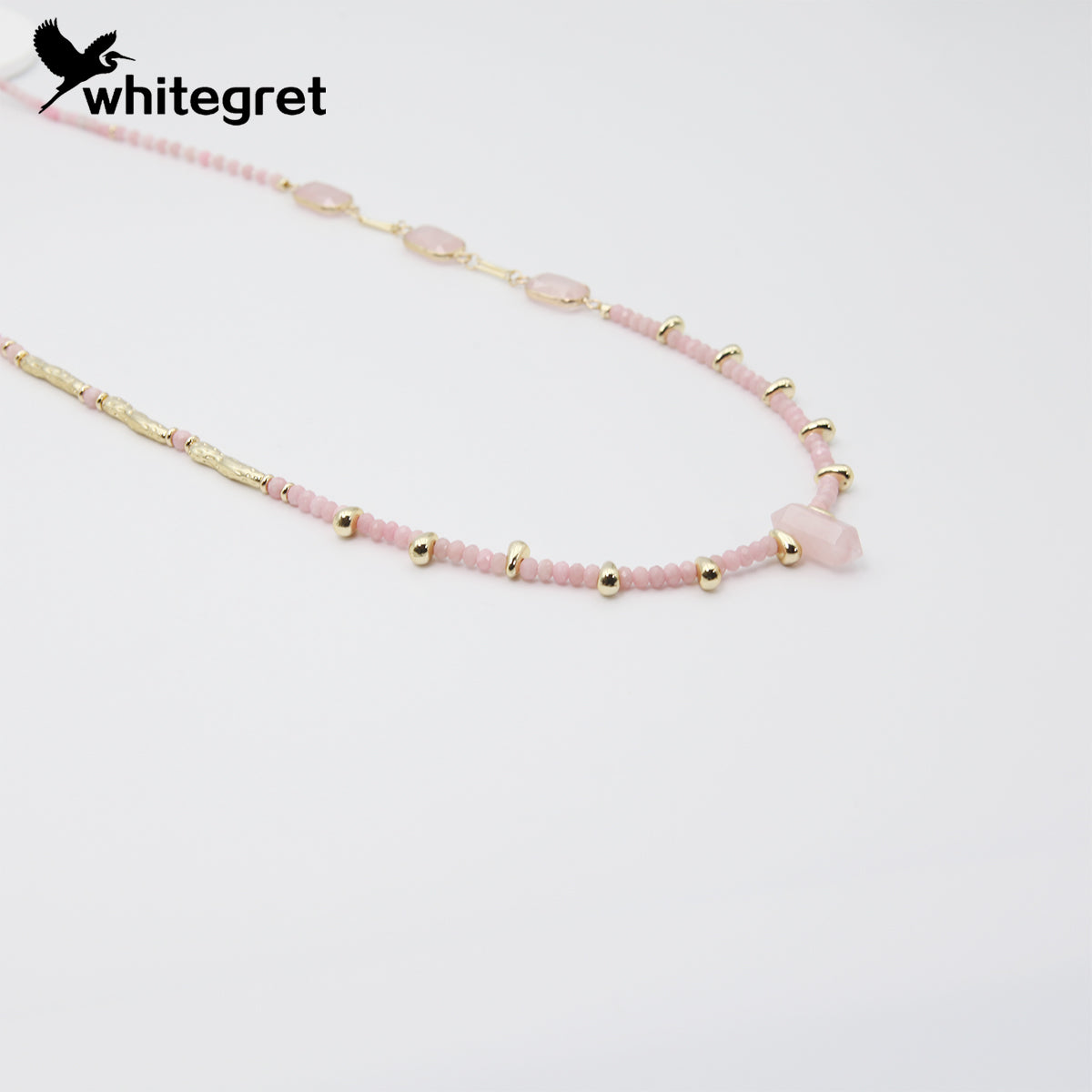 [WG0051]  Natural Crystal Pink Opal & Rose Agate Necklace new original  handmade design diy 2024 fashion girl bracelet valent Birthday Daily gifts