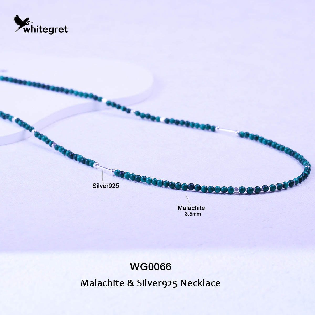 [WG0066] Natural Malachite & Silver925 Necklace new original handmade design 2024 fashion jewelry diy Daily Birthday girl gifts