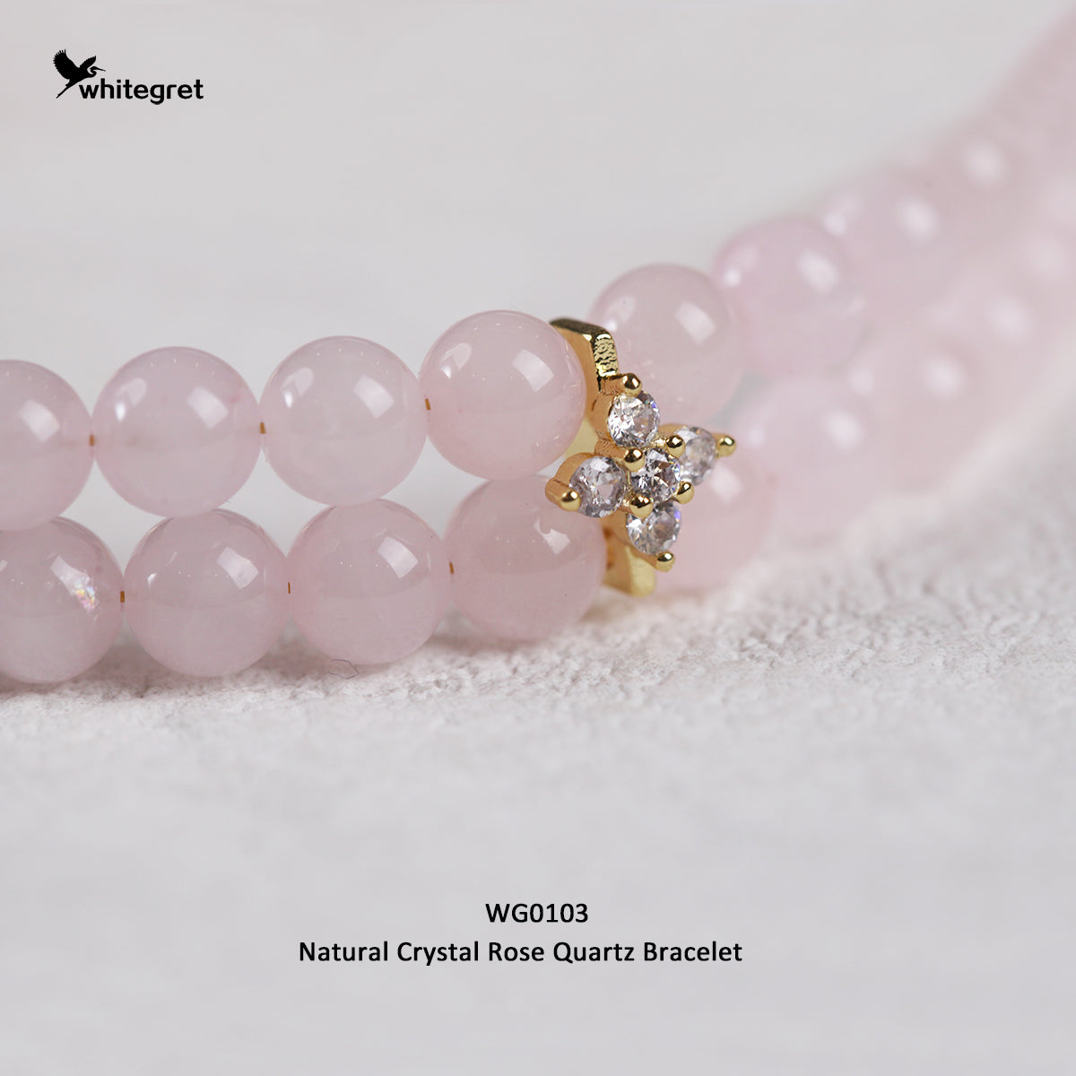 [WG0103] Natural Crystal Rose Quartz Bracelet  new original handmade diy double link jewelry design girl wowen Birthday Daily gifts-PROTECTION-LOVE