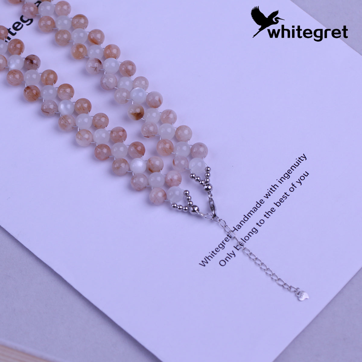 [WG0097] Natural Crystal Red Hematoid & Moonstone & Silver925 Necklace 2024 new handmade diy jewelry design for girl women Birthday Daily gift