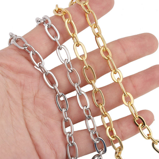 WG1058  1 : 1 cable chain-Vacuum Plating Waterproof Stainless steel diy chain