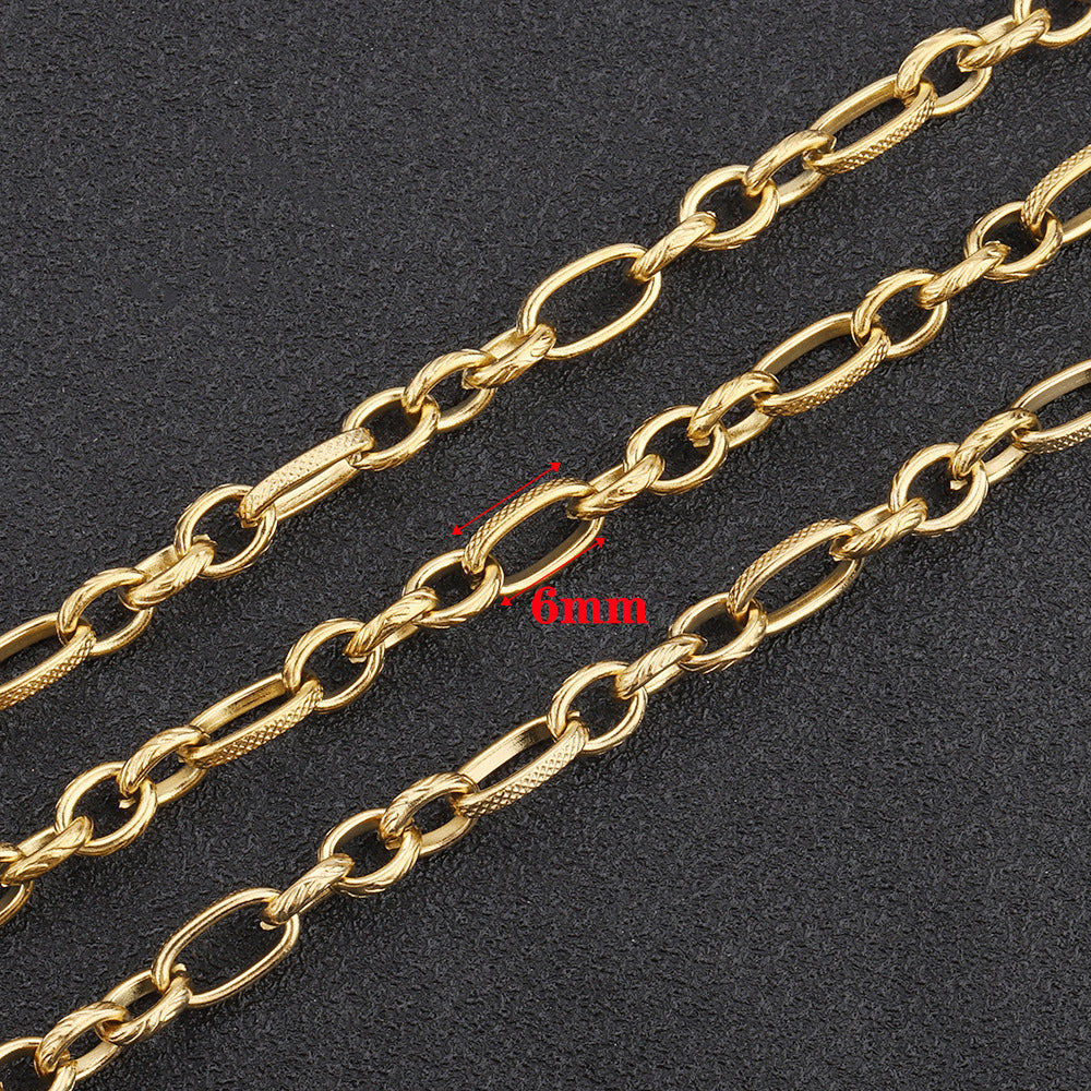 WG1035 Emboss chain-Vacuum Plating Waterproof Stainless steel diy chain