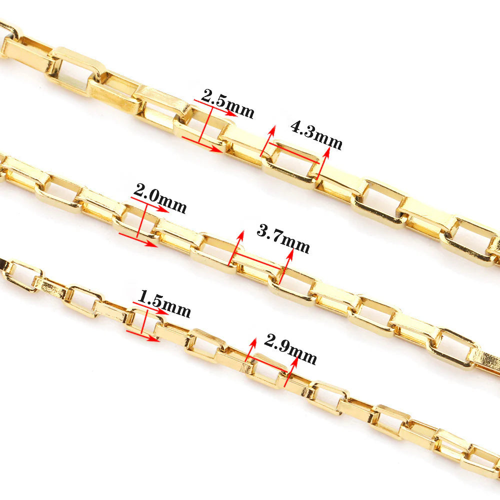 WG1024  long box cross chain-Vacuum Plating Waterproof Stainless steel diy chain