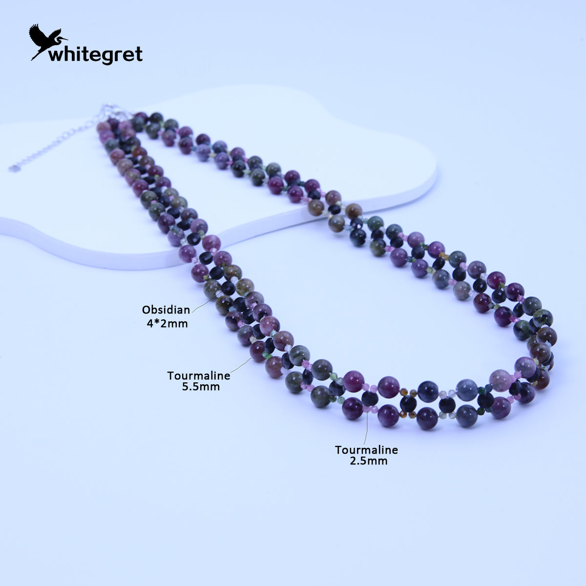 [WG0073] Tourmaline & Obsidian & Silver925 Necklace new original handmade design 2024 diy fashion girl valent Birthday Daily gifts