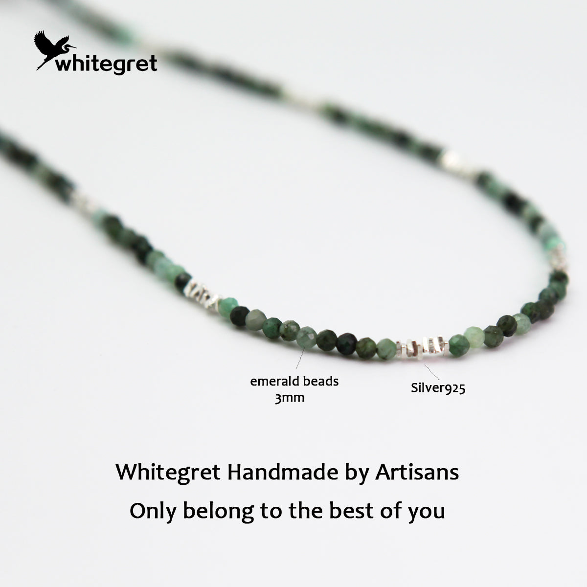 [WG0020] Emerald & Silver925 Necklace new original design bracelet 2024 fashion girls lady valent Birthday Daily gifts over ＄25 free shipping