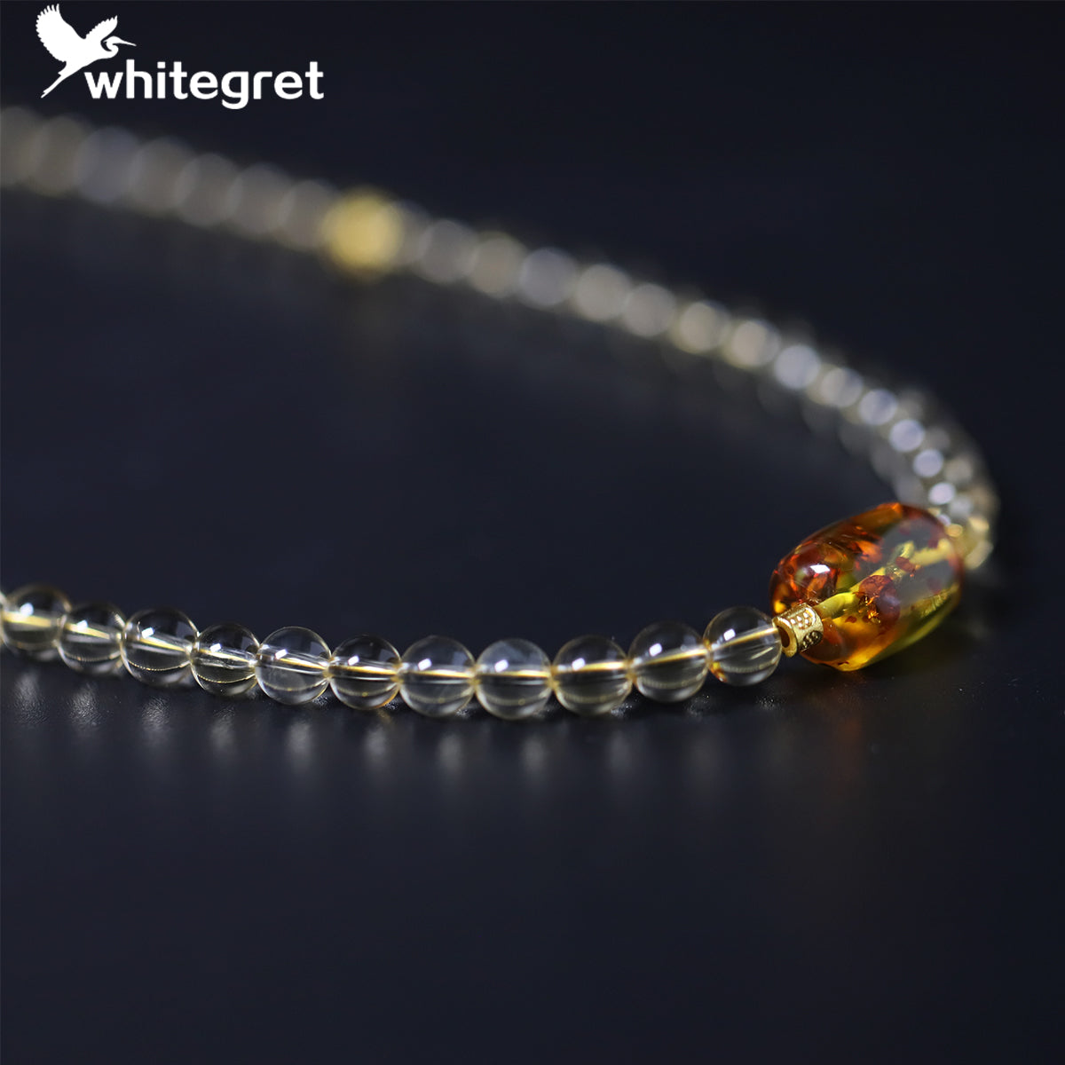 [WG0196] Handmade Natural Crystal Citrine Necklace with high quality