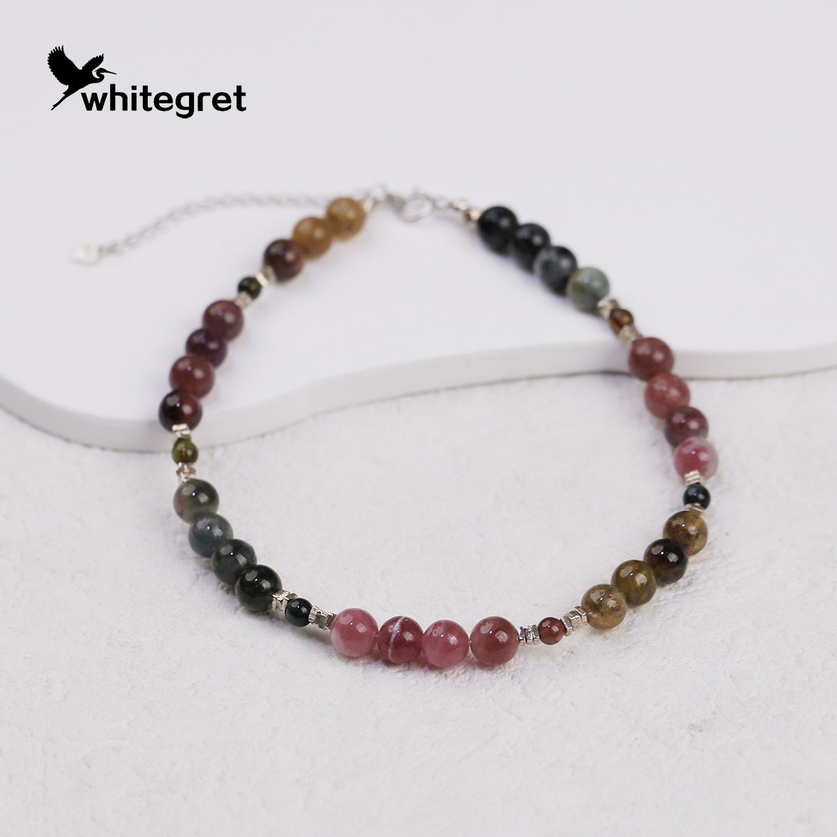 [WG0143] Natural Tourmaline & Silver925 Necklace & Bracelet and Earring combo sets
