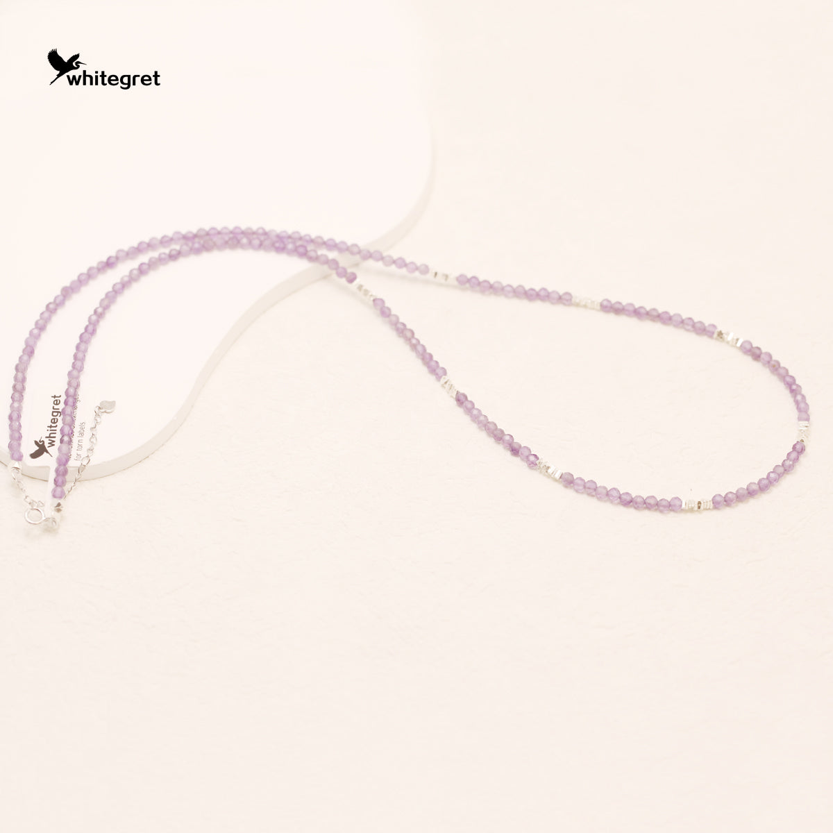 [WG0037] Natural Crystal Amethyst & Silver925 Necklace  fashion girl gifts over ＄25 free shipping