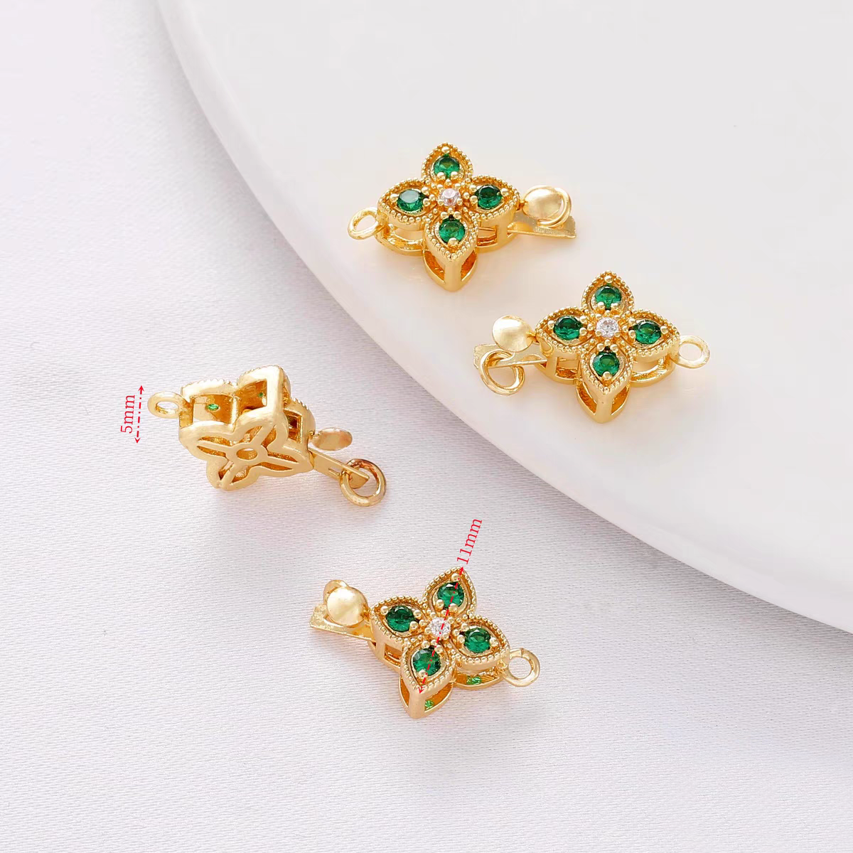[WG1125] Four Leaves Clasp with sliver or gold color for jewelry diy