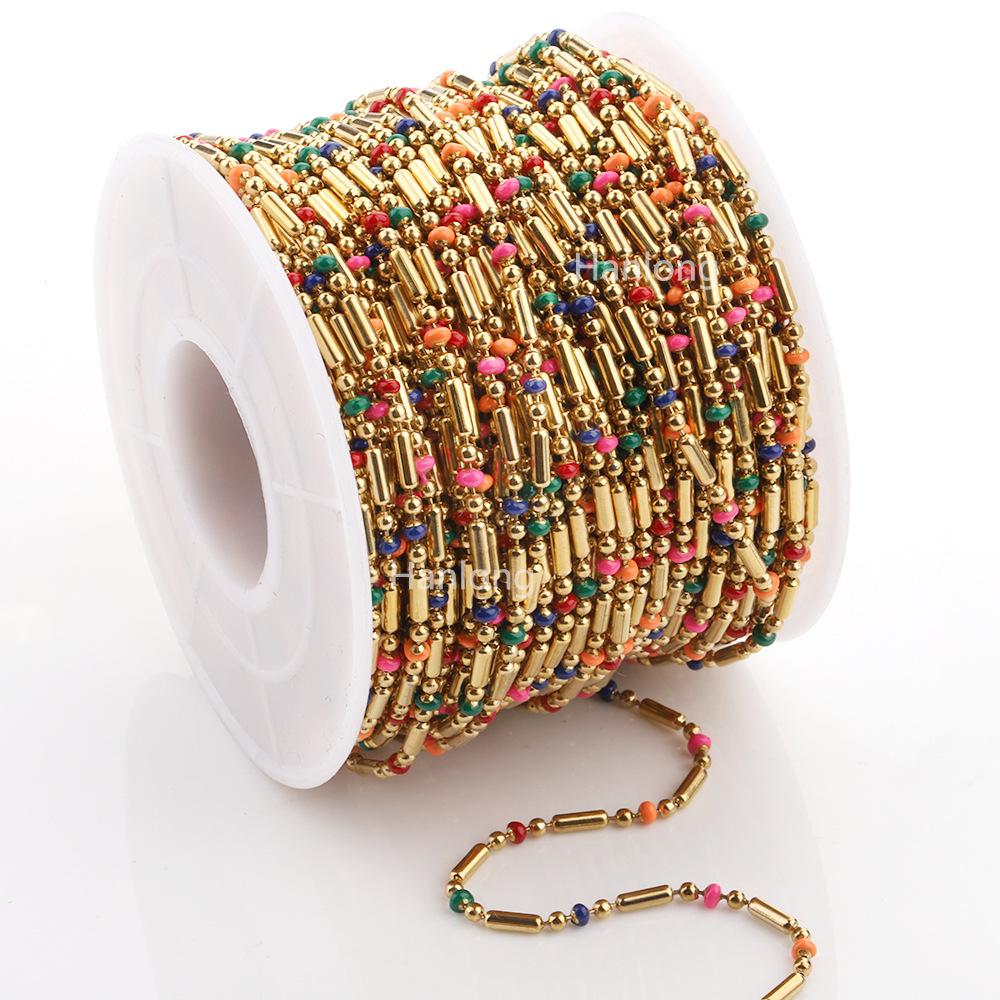 WG1053  3:1 Enamel Chain-Vacuum Plating Waterproof Stainless steel diy chain