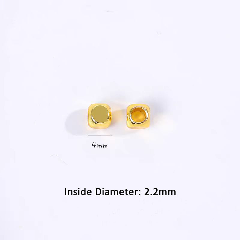 [WG1199] 100pcs 18K/24K Square Spacer Beads for Jewelry diy