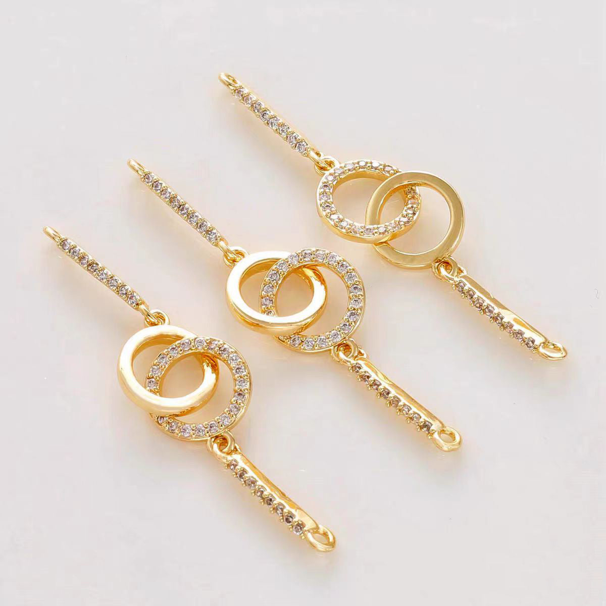 [WG1138] extensional chain charm spacer with zircon in different style for jewelry diy