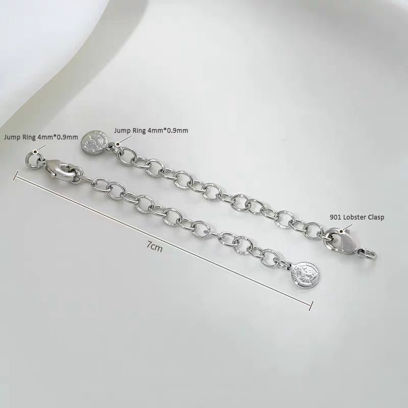 10pcs/pack Lobster Clasp and Adjust Chain Set -Vacuum Plating Waterproof Stainless steel