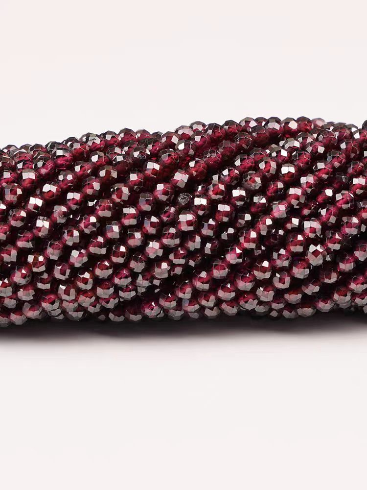 [WG1110] Multi- natural garnet facted beads 1 string for Jewelry diy