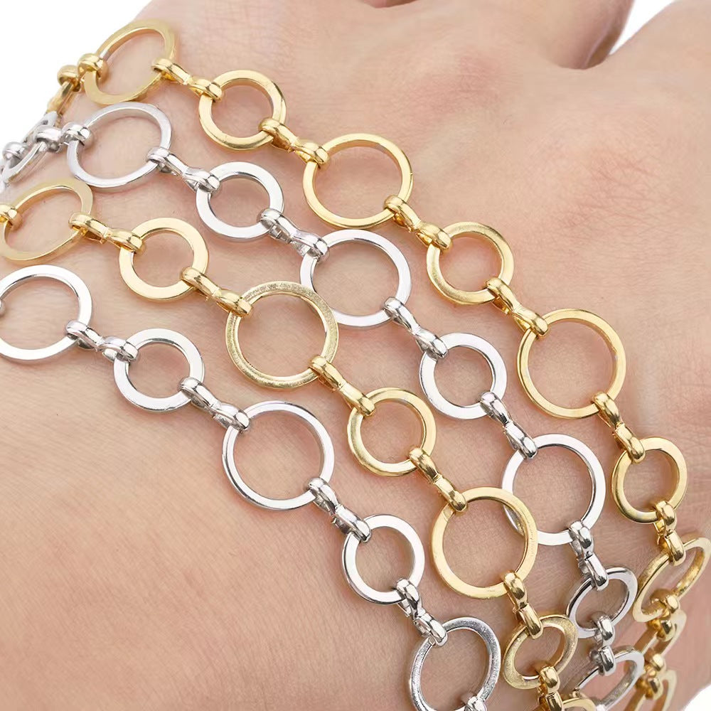 WG1032  Big circle chain-Vacuum Plating Waterproof Stainless steel diy chain