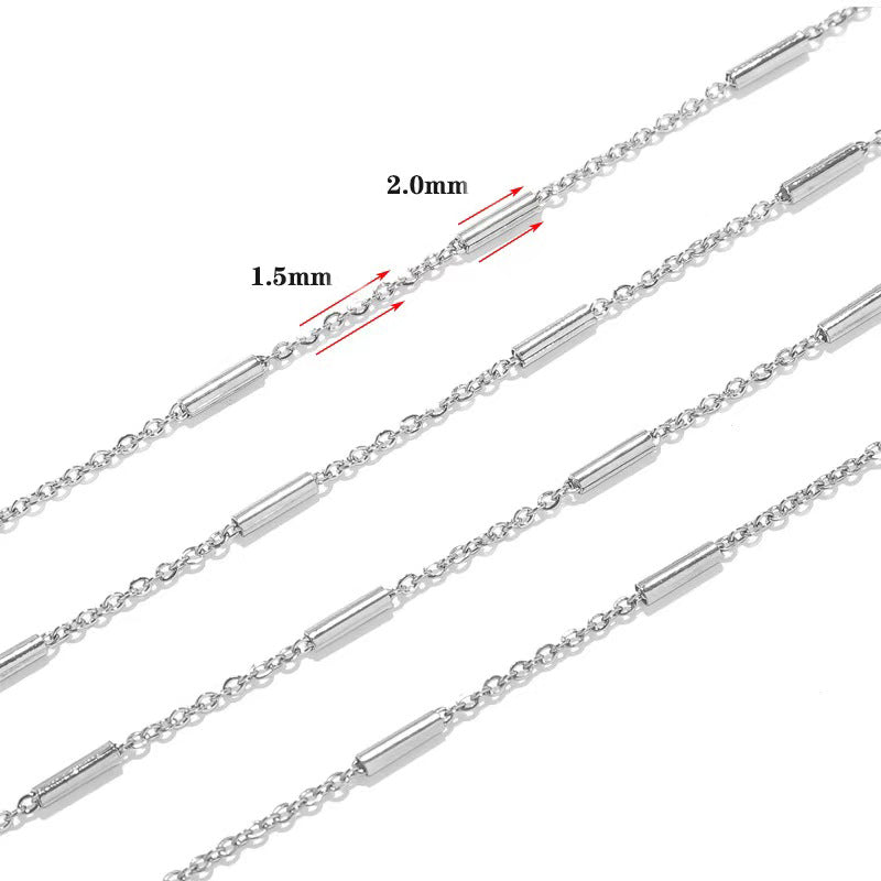 WG1033 Tube and Cross Chain-Vacuum Plating Waterproof Stainless steel diy chain