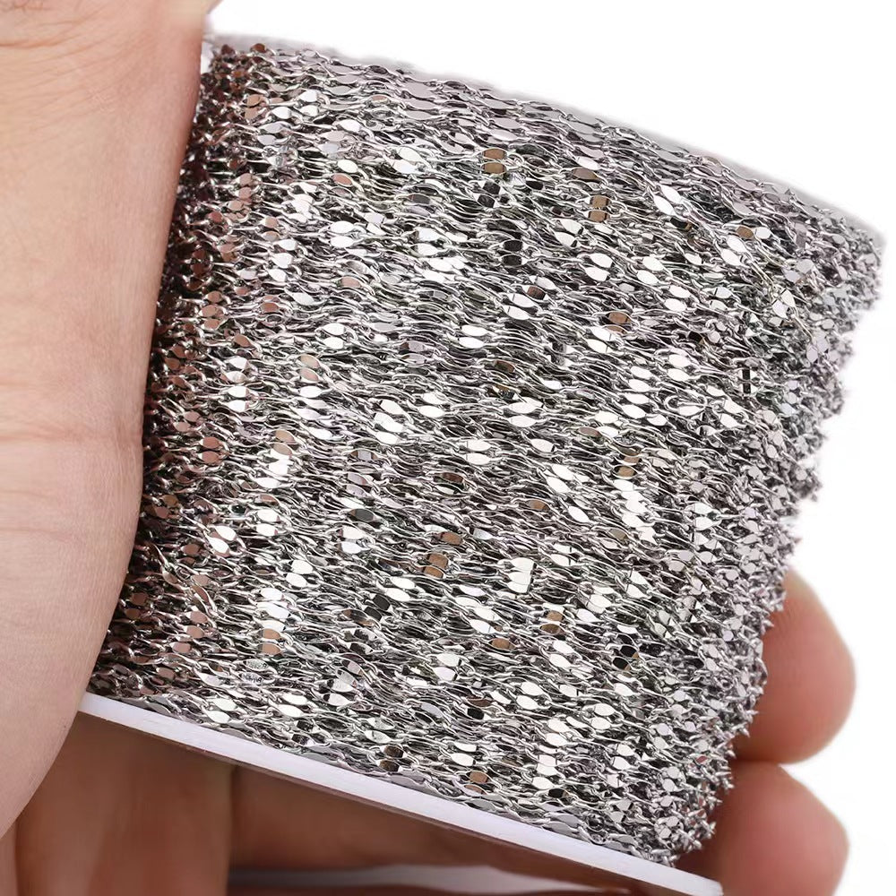 WG1015   2mm lip Chain-Stainless Steel Waterproof DIY chain