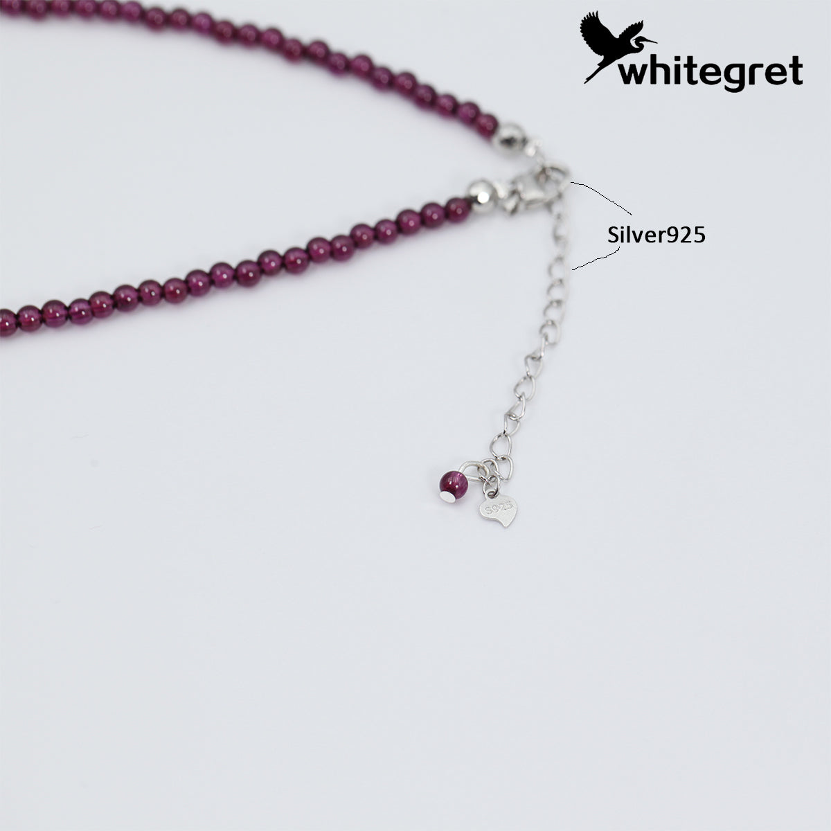 [WG0032] Purple garnet & silver925 Necklace new fashion girl necklace Birthday Daily valent gifts
